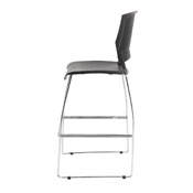 Boss Black Stool With Chrome Frame, B16400-BK-2